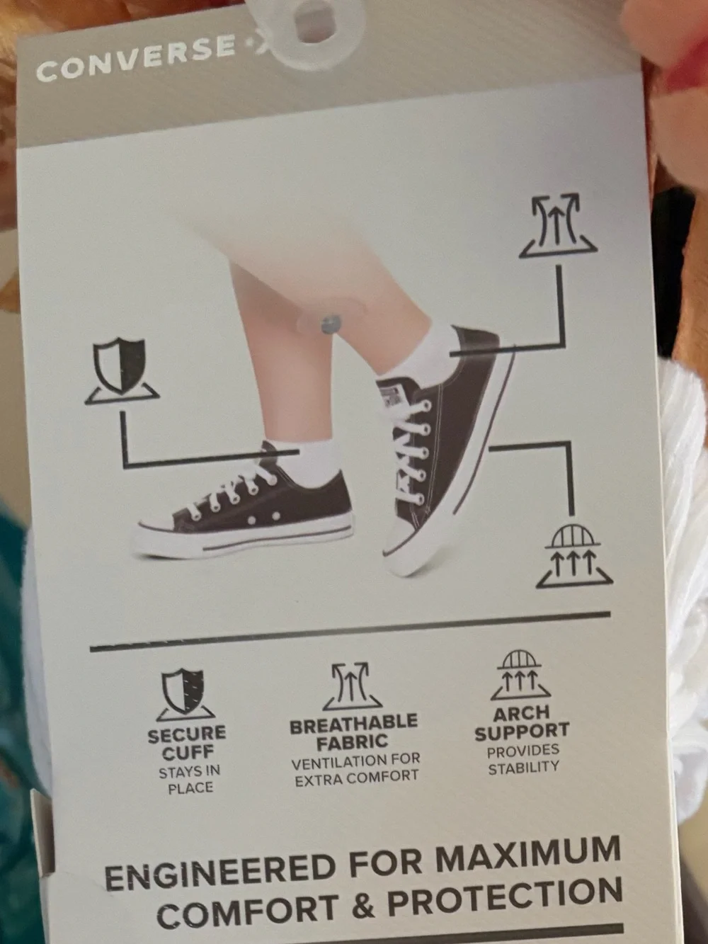 NWT Converse made for Chuck Taylor‘s 6 pack women’s cushion no-show socks